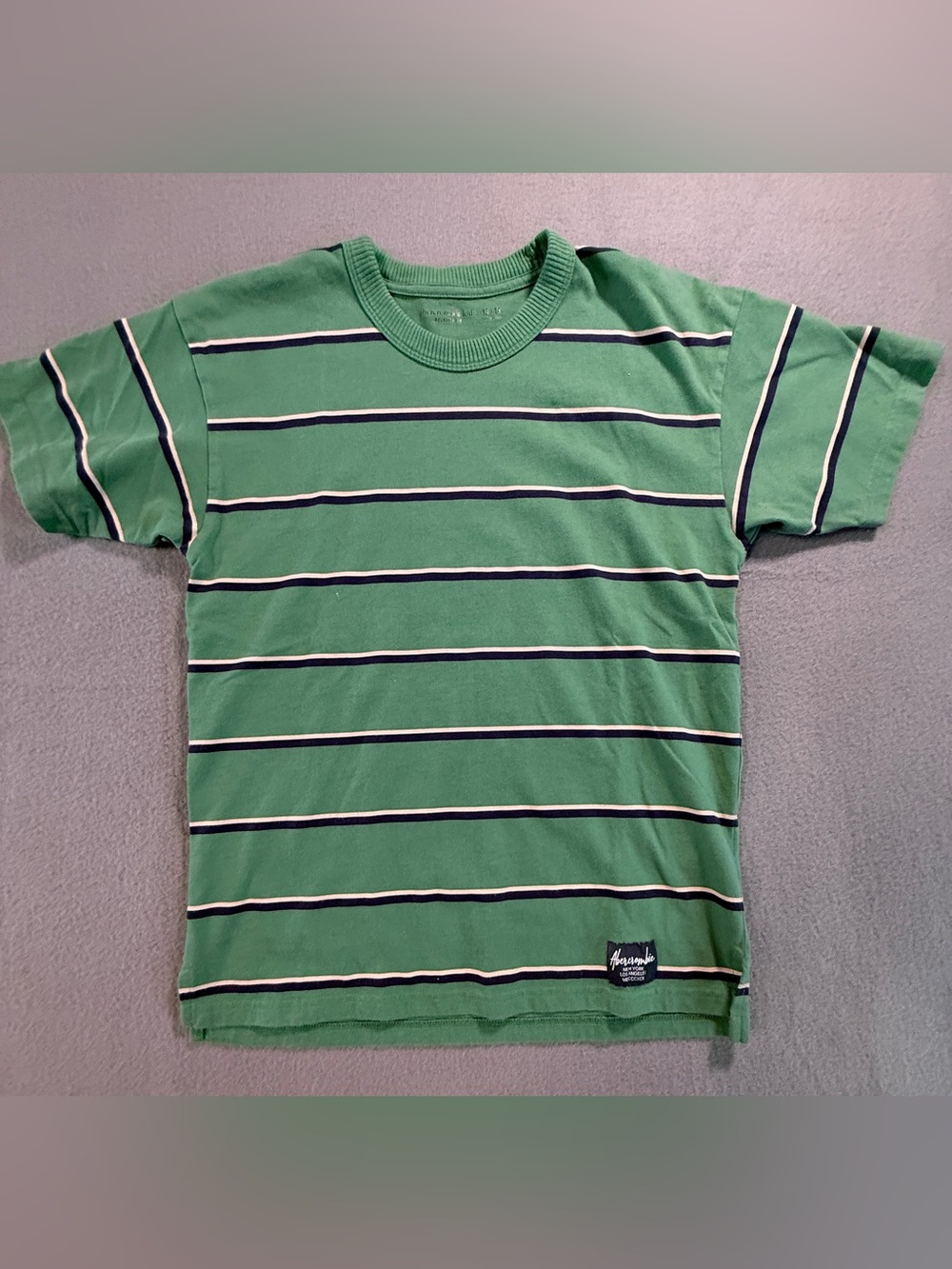 abercrombie kids Green Stripe Short Sleeve Tee
